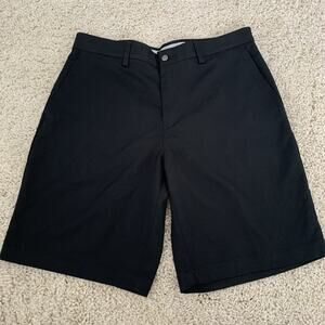 Callaway Golf Shorts Mens 34 Black Solid Flat Front Bermuda Casual Outdoors